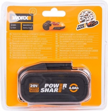 Аккумулятор Worx WA3553.3 20В 4 Ач Аккумулятор Worx WA3553.3 20В 4 Ач