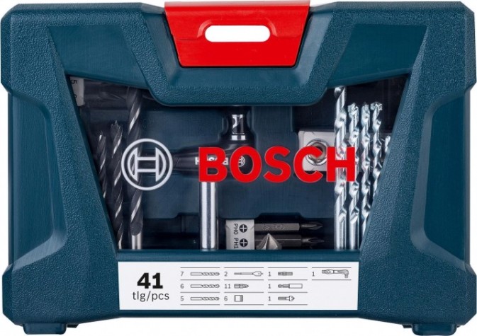 Аккумуляторная дрель-шуруповерт BOSCH GSB 180-LI ударная [06019F8302] 2х1,5 Ач, набор оснастки (41 шт)