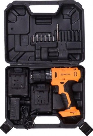 Аккумуляторная дрель-шуруповерт ВИХРЬ ДА-12-2К (Li-ion) [72/14/2]