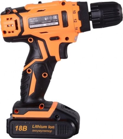 Аккумуляторный шуруповерт ВИХРЬ ДА-18Л-2 [72/14/16]