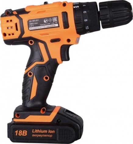 Аккумуляторный шуруповерт ВИХРЬ ДА-18Л-2КУ ударная [72/14/17]