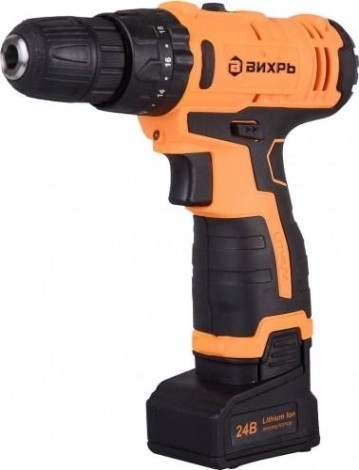 Аккумуляторный шуруповерт ВИХРЬ ДА-24Л-2КУ ударная [72/14/19]