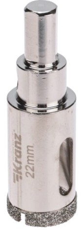 Алмазная коронка для мокрого сверления Kranz KR-92-0007 22мм по керамограниту с центров. сверлом
