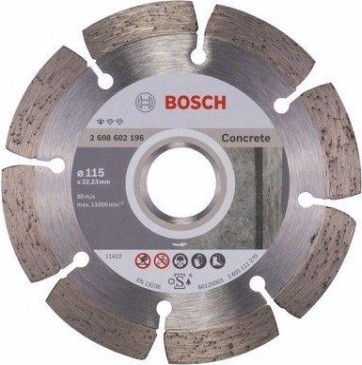 Алмазный диск для резки бетона BOSCH 115х22.2 мм Standard for Concrete [2608602196]