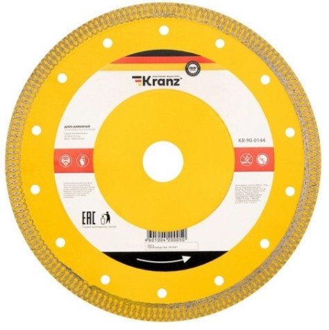 Алмазный диск универсальный Kranz KR-90-0144 отрезной ультратонкий 200x25,4/22,2x1,8x10 мм