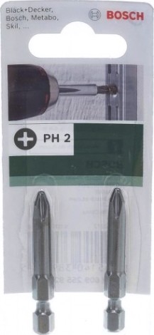 Бита для заворачивания BOSCH 49 MM PH2 Extra Hard 2шт xh [2609255920]