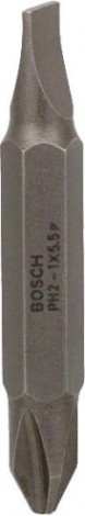 Бита для заворачивания BOSCH Extra Hard двусторонняя 45 мм S1.0x5.5 / PH2 [2607001738]