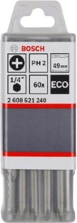 Бита для заворачивания BOSCH PH2 49MM ECO 60шт [2608521240]