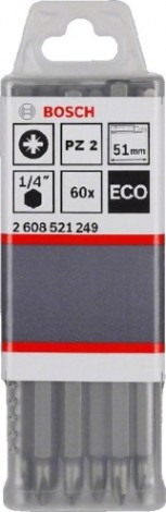 Бита для заворачивания BOSCH PZ2 51MM ECO 60шт [2608521249]