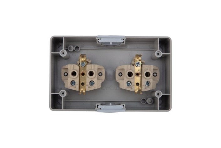 Блок розеток Kranz KR-78-0614 горизонтальный 2 (керамика) INDUSTRIAL IP54