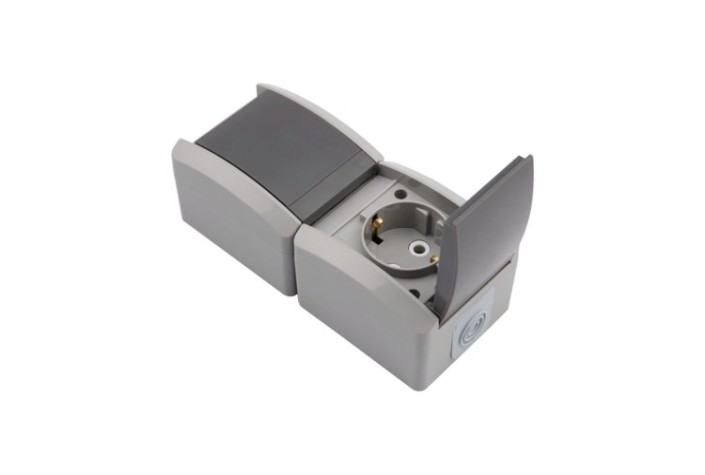 Блок розеток Kranz KR-78-0616 вертикальный 2 (керамика) INDUSTRIAL IP54