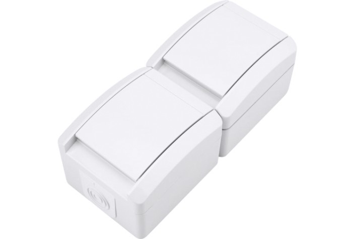 Блок розеток Kranz KR-78-0802 вертикальный 2 INDUSTRIAL IP54 с зазем., о/у
