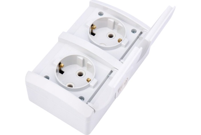 Блок розеток Kranz KR-78-0805 горизонтальный 2 INDUSTRIAL IP54 с зазем., о/у