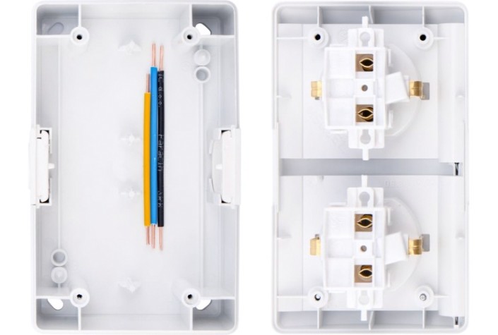 Блок розеток Kranz KR-78-0805 горизонтальный 2 INDUSTRIAL IP54 с зазем., о/у