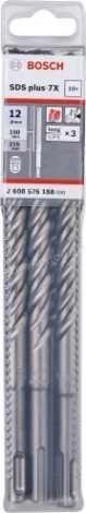Бур SDS-plus 7-X BOSCH 12х 150/215 мм (уп10шт.) [2608576188]