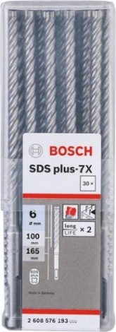 Бур SDS-plus 7-X BOSCH 6х 100/160 мм (уп.30шт.) [2608576193]