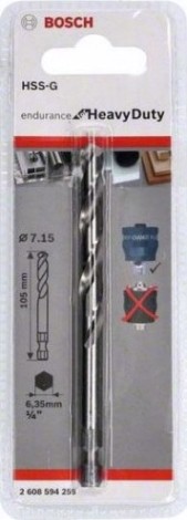 Центрирующее сверло BOSCH 7,15х105 мм HSS-G PRO [2608594259]