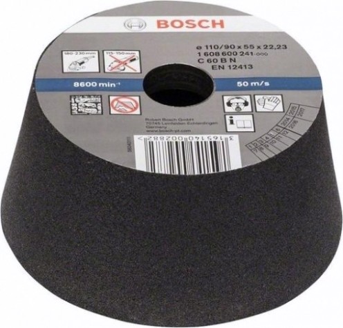 Чашка конусная шлифовальная по камню BOSCH 110х90х55 М14; P 60 [1608600241]