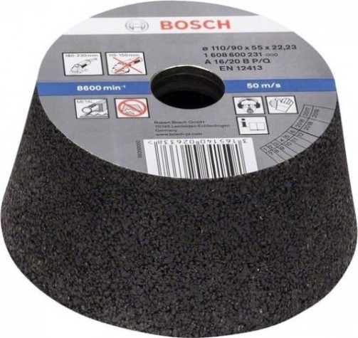 Чашка конусная шлифовальная по металлу BOSCH 110х90х55 М14; P 16 [1608600231]