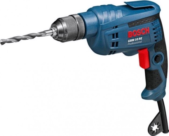 Дрель безударная сетевая BOSCH GBM 10 RE (БЗП) односкоростная [0601473600]