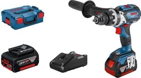 Дрель-шуруповерт аккумуляторная BOSCH GSB 18 V-110 C ударная, бесщеточная [06019G030D] 2х5.0 Ач, L-Boxx