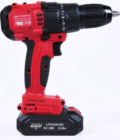 Дрель-шуруповерт аккумуляторная ELITECH ДА 18БЛ2 [198042]