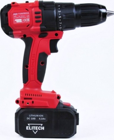 Дрель-шуруповерт аккумуляторная ELITECH ДА 18БЛ2 [198043]