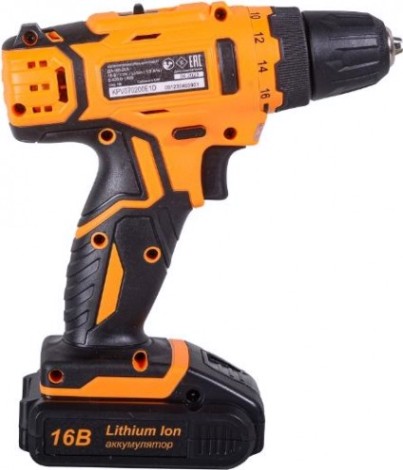 Дрель-шуруповерт аккумуляторная ВИХРЬ ДА-16Л-2КА с набором оснастки 65 предм. [72/14/49]