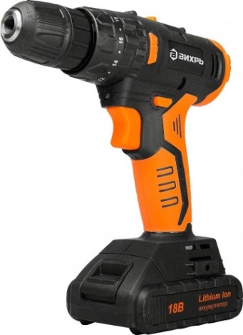 Дрель-шуруповерт аккумуляторная ВИХРЬ ДА-18Л-2К/Б (бесщеточный двигатель) [72/14/22]