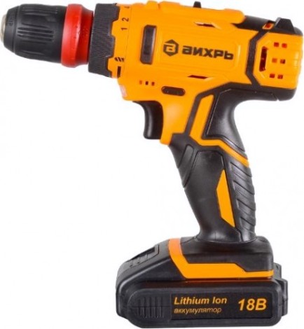 Дрель-шуруповерт аккумуляторная ВИХРЬ ДА-18Л-2КC (2,0 а/ч) [72/14/34]