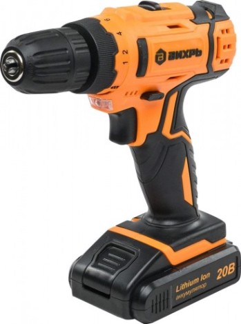 Дрель-шуруповерт аккумуляторная ВИХРЬ ДА-20Л-2К [72/14/21]