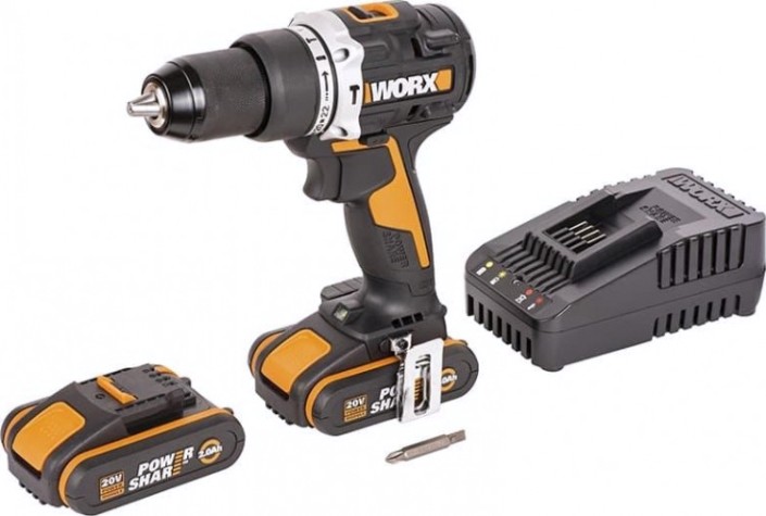 Дрель-шуруповерт аккумуляторная Worx WX352.1 ударная, бесщеточная