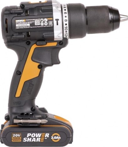 Дрель-шуруповерт аккумуляторная Worx WX352 ударная, бесщеточная