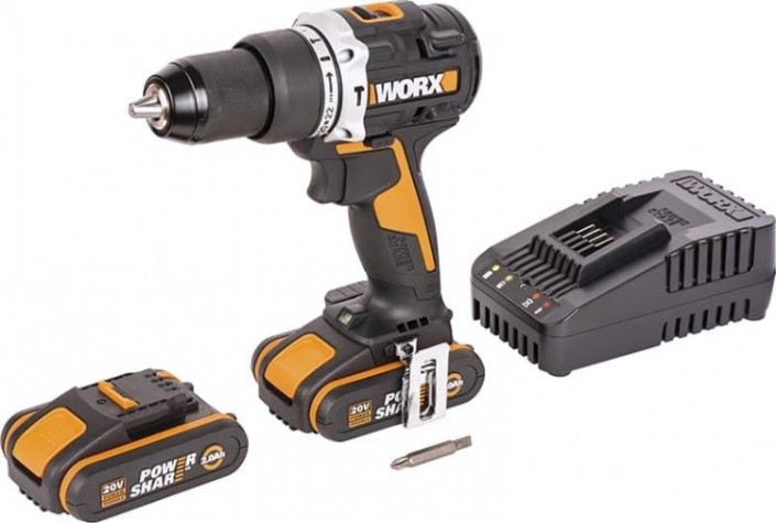 Дрель-шуруповерт аккумуляторная Worx WX352 ударная, бесщеточная