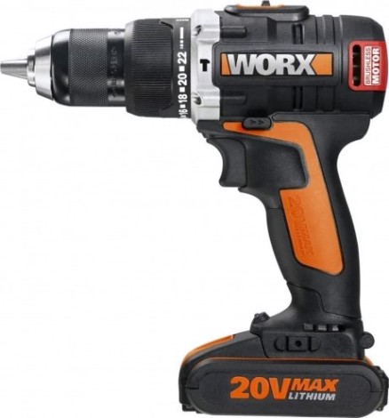 Дрель-шуруповерт аккумуляторная Worx WX373 ударная, бесщеточная