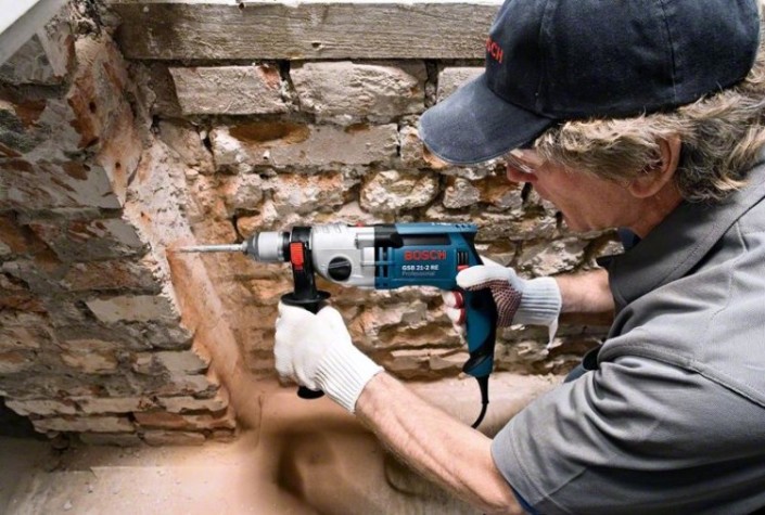 Дрель ударная сетевая BOSCH GSB 24-2 (БЗП) двухскоростная [060119C801] Кейс L-Case