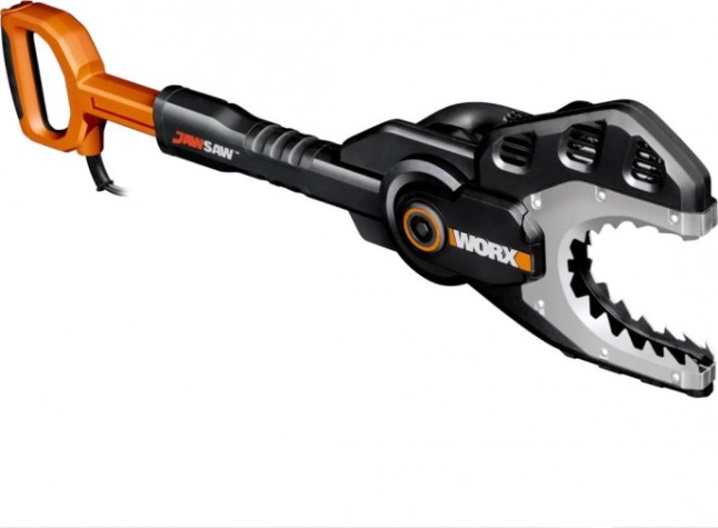 Электропила цепная Worx WG307E с закрытой пильной системой jawsaw