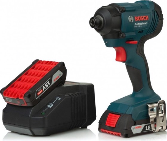 Гайковерт аккумуляторный BOSCH GDR 180 LI ударный [06019G5120] 2х3,0Ач, кейс