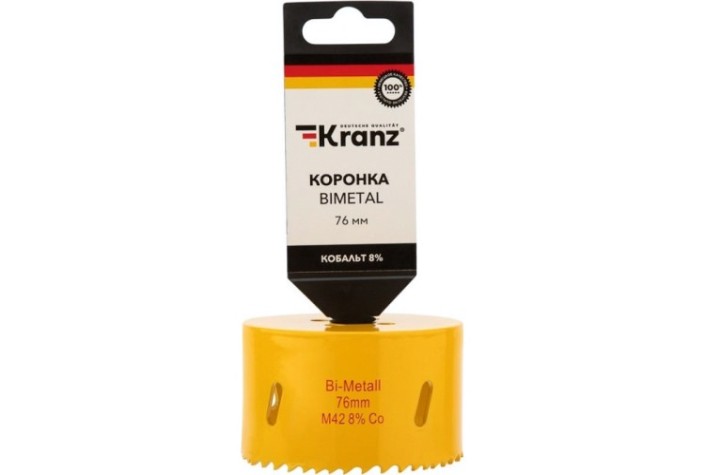Коронка биметаллическая Kranz 76 мм Bimetal [KR-92-0238]