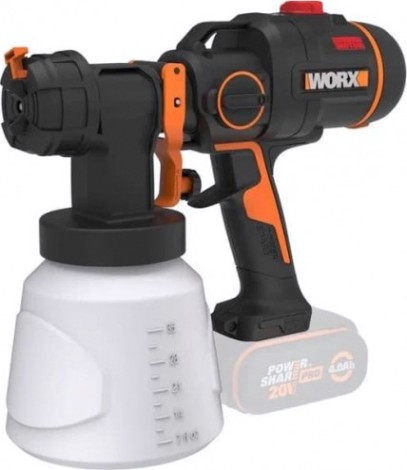 Краскопульт аккумуляторный Worx WX020.9 без АКБ и ЗУ бесщеточный [WX020.9]