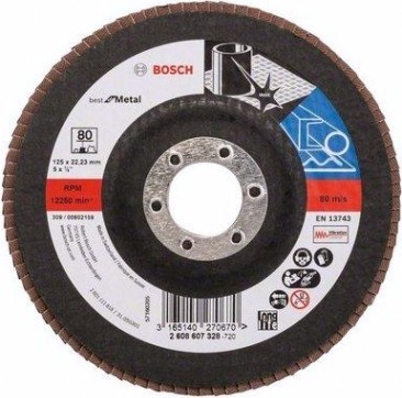 Круг лепестковый торцевой BOSCH 125 мм Р80 Best for Metal [2608607328]