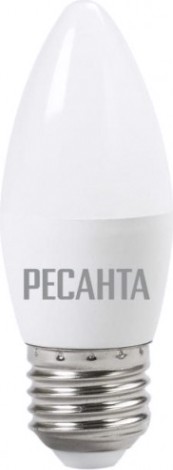 Лампа светодиодная Ресанта C37 6W 3000К E27 [76/1/9]