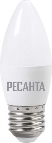 Лампа светодиодная Ресанта C37 6W 4000К E27 [76/1/10]