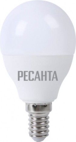 Лампа светодиодная Ресанта G45 7W 3000К E14 [76/1/6]