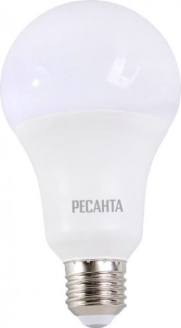 Лампа светодиодная Ресанта LL-R-A80-20W-230-6K-E27 (груша, 20вт, холод., е27) [76/1/76]