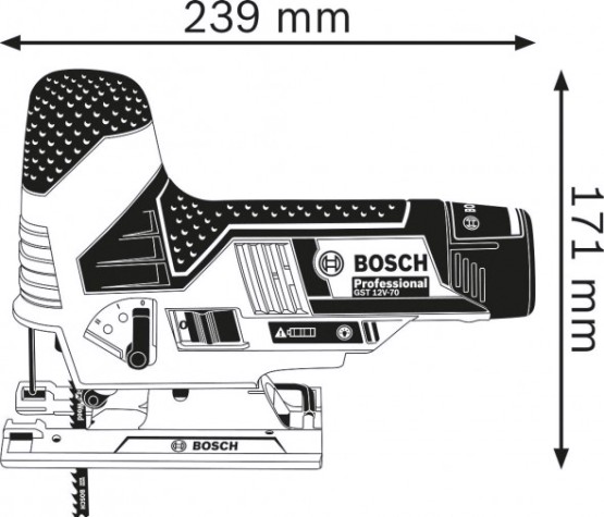 Лобзик аккумуляторный BOSCH GST 12V-70 [0615990M40]