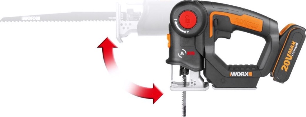 Лобзик-сабельная пила аккумуляторный Worx Axis WX550 [WX550]