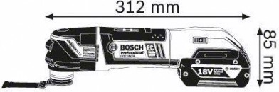 Многофункциональный инструмент аккумуляторный BOSCH GOP 18V-28 бесщеточный [06018B6003] 2х5,0Ач, кейс L-Boxx