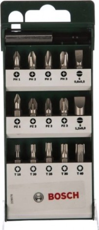 Набор бит BOSCH S/PH/PZ/T 25 ММ 15 + держатель [2609255977]