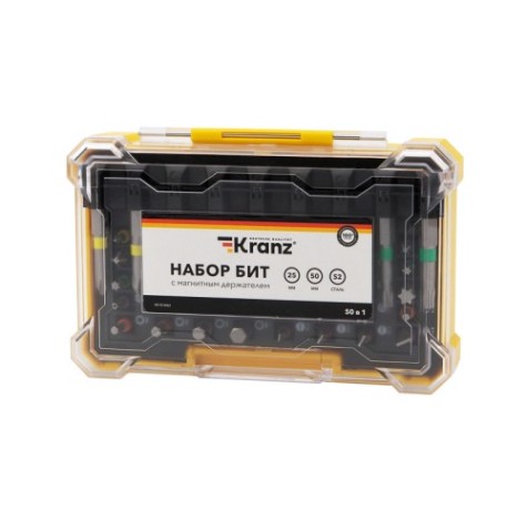 Набор бит Kranz KR-92-0462 с магнитным держателем 25-50 мм, 50 шт.